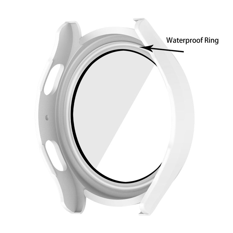 Meget Fint Samsung Galaxy Watch 5 (40mm) / Samsung Galaxy Watch 4 (40mm) Cover med Skærmbeskytter i Plastik og Hærdet Glas - Hvid#serie_4