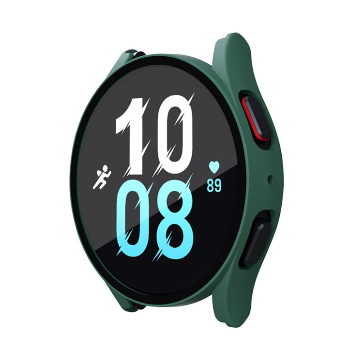 Meget Fint Samsung Galaxy Watch 5 (44mm) / Samsung Galaxy Watch 4 (44mm) Cover med Skærmbeskytter i Plastik og Hærdet Glas - Grøn#serie_2