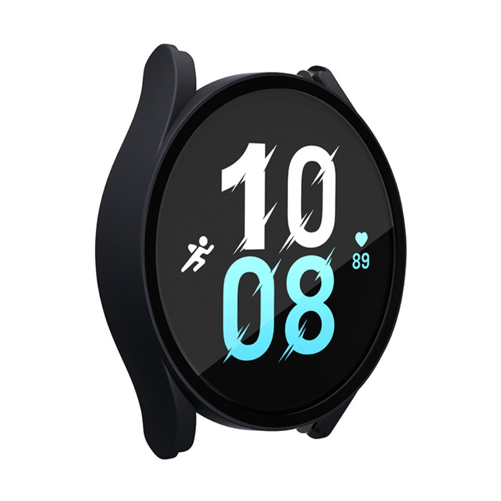 Meget Fint Samsung Galaxy Watch 5 (44mm) / Samsung Galaxy Watch 4 (44mm) Cover med Skærmbeskytter i Plastik og Hærdet Glas - Sort#serie_3