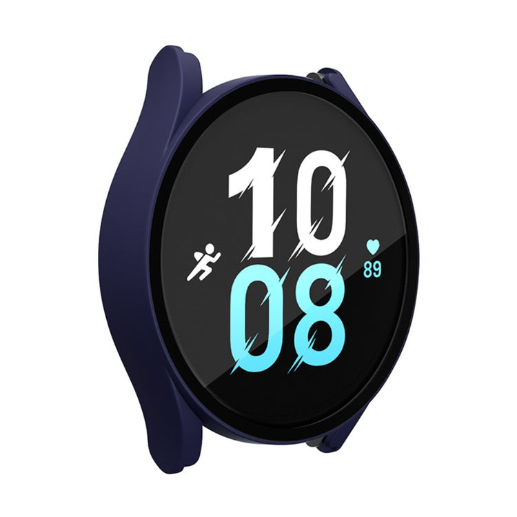 Meget Fint Samsung Galaxy Watch 5 (44mm) / Samsung Galaxy Watch 4 (44mm) Cover med Skærmbeskytter i Plastik og Hærdet Glas - Blå#serie_6