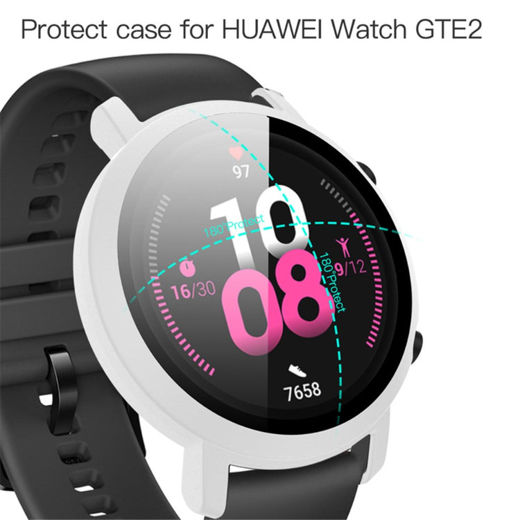 Meget Flot Huawei Watch GT 2 42mm Cover med Skærmbeskytter i Plastik og Hærdet Glas - Hvid#serie_1