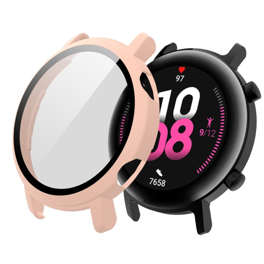 Meget Flot Huawei Watch GT 2 42mm Cover med Skærmbeskytter i Plastik og Hærdet Glas - Pink#serie_3