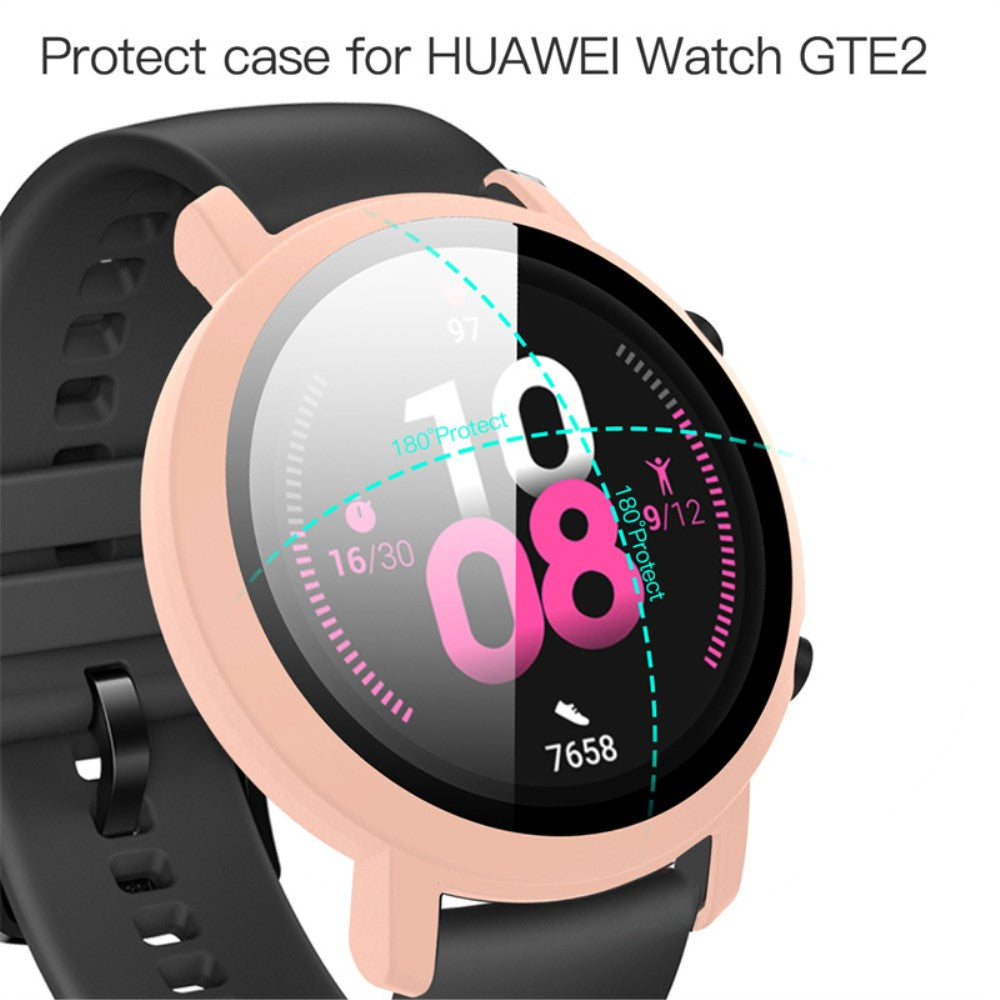 Meget Flot Huawei Watch GT 2 42mm Cover med Skærmbeskytter i Plastik og Hærdet Glas - Pink#serie_3