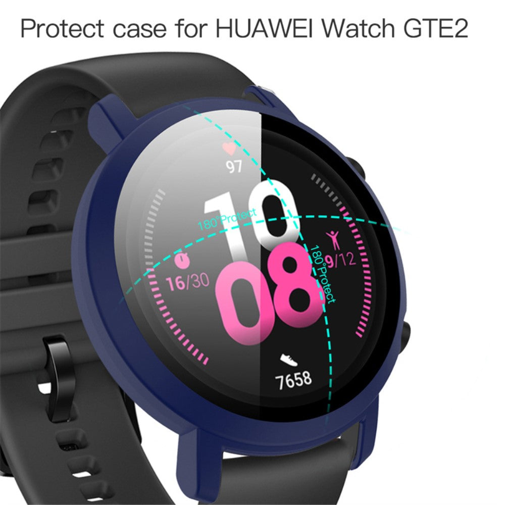 Meget Flot Huawei Watch GT 2 42mm Cover med Skærmbeskytter i Plastik og Hærdet Glas - Blå#serie_8