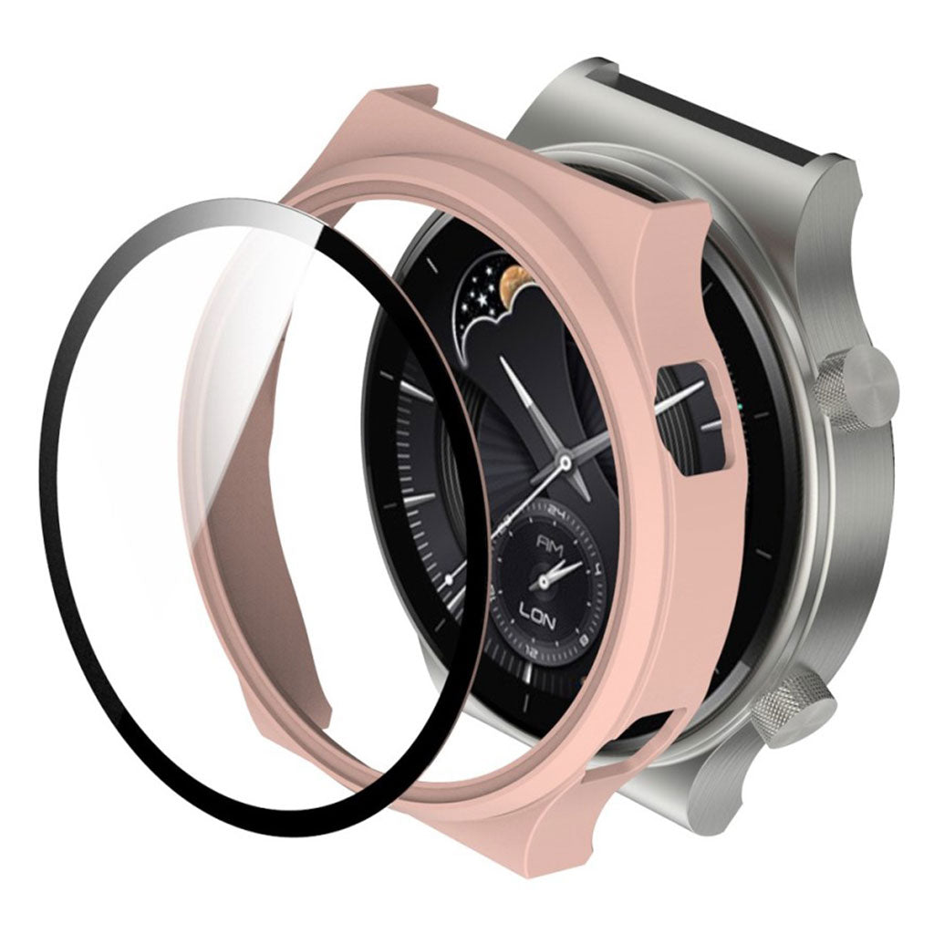 Meget Flot Huawei Watch GT 2 Pro Cover med Skærmbeskytter i Plastik og Hærdet Glas - Pink#serie_2