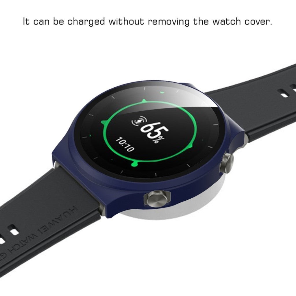 Meget Flot Huawei Watch GT 2 Pro Cover med Skærmbeskytter i Plastik og Hærdet Glas - Blå#serie_5