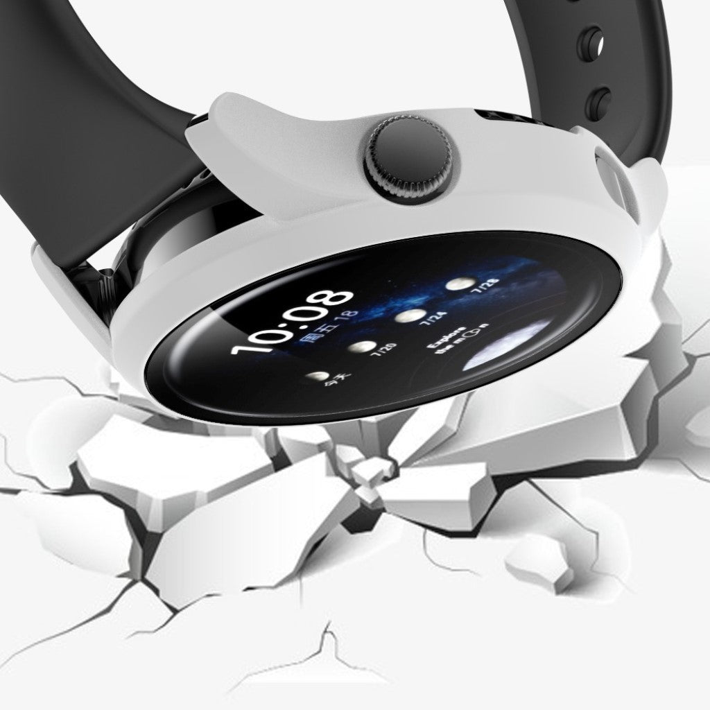 Godt Huawei Watch 3 Cover med Skærmbeskytter i Plastik og Hærdet Glas - Hvid#serie_3