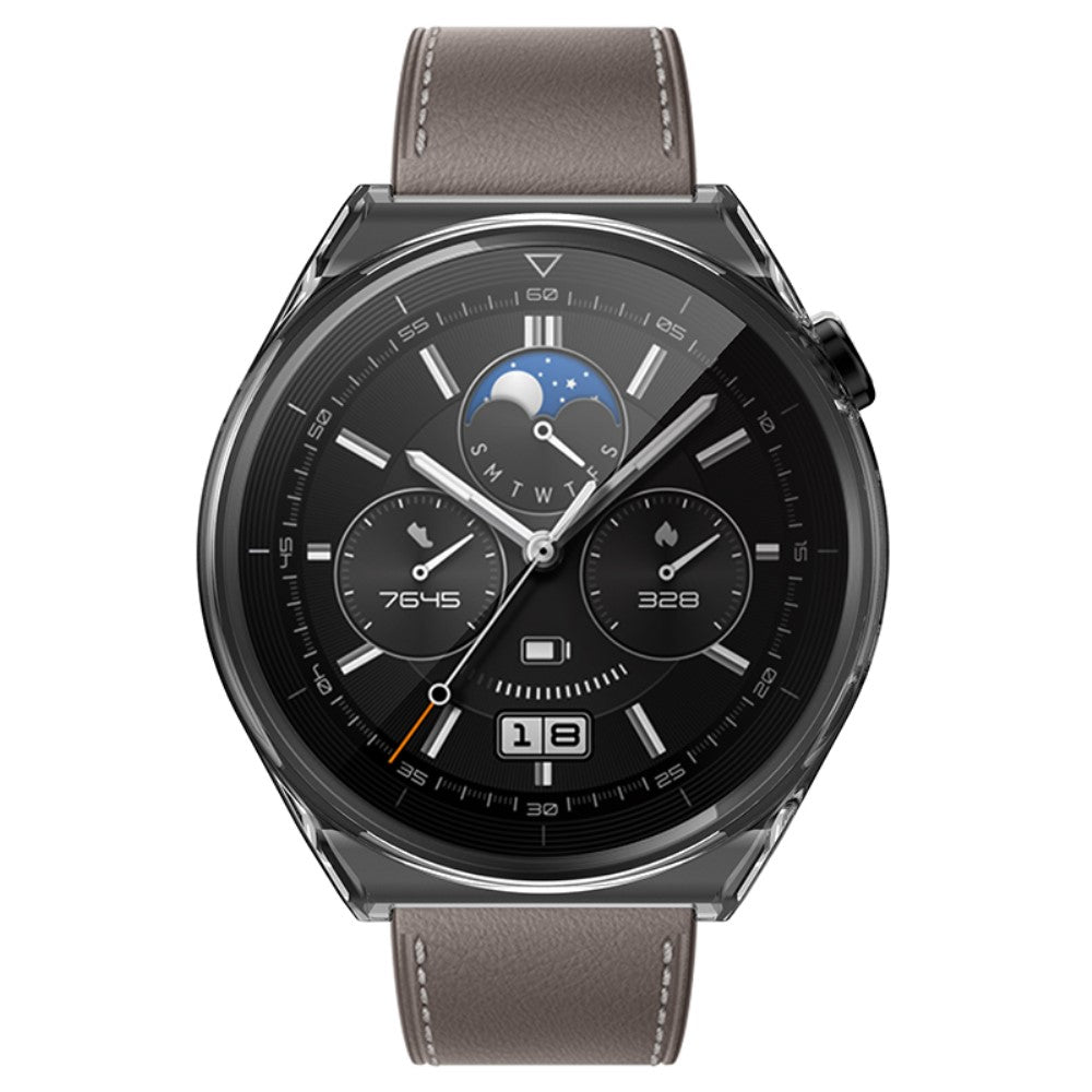 Mega Flot Huawei Watch GT 3 Pro 43mm Cover med Skærmbeskytter i Silikone - Gennemsigtig#serie_1