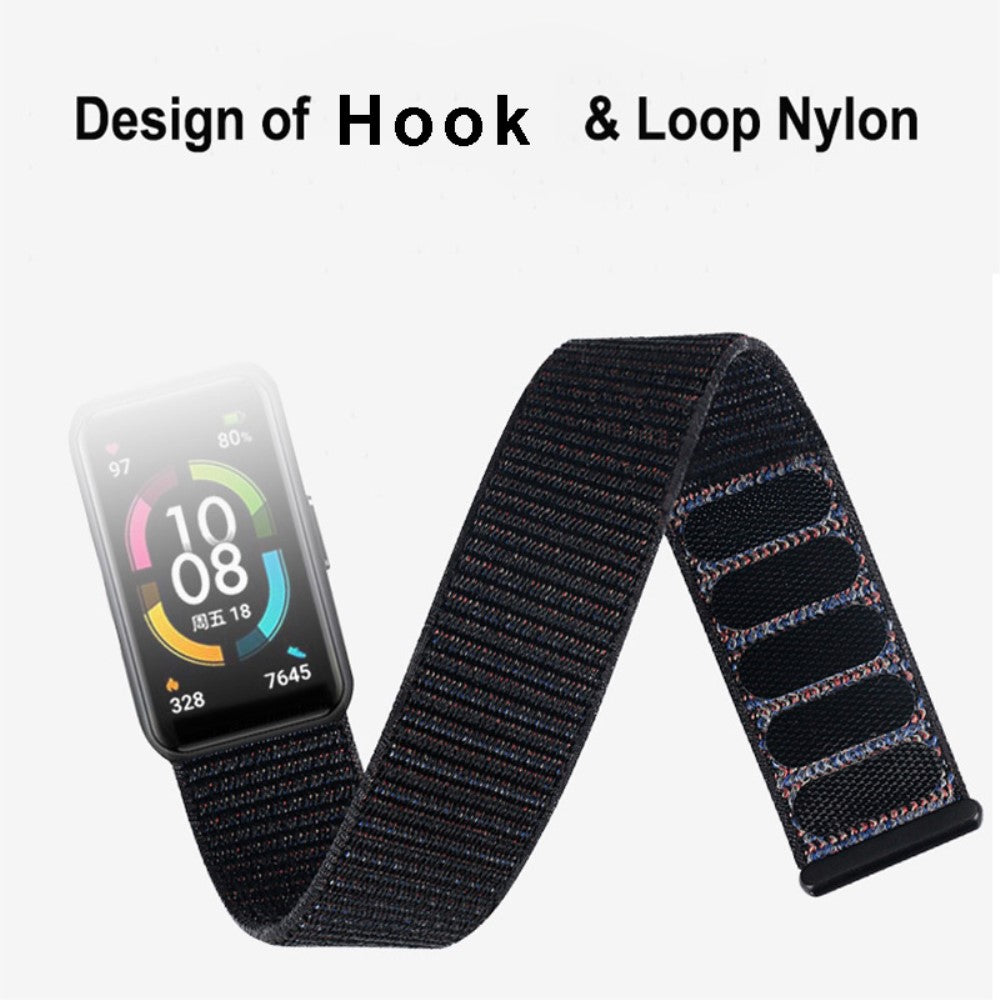 Vildt fint Huawei Band 7 Nylon Rem - Sølv#serie_15