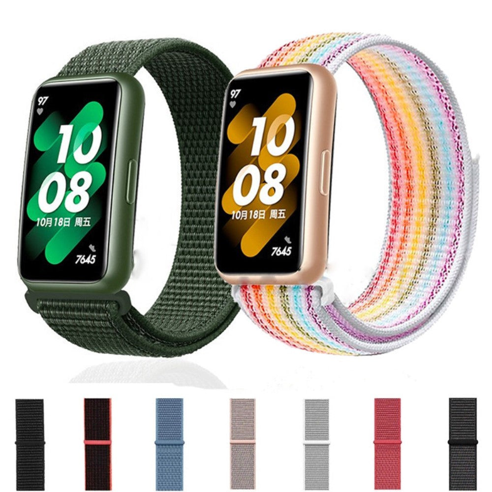 Vildt fint Huawei Band 7 Nylon Rem - Grøn#serie_17