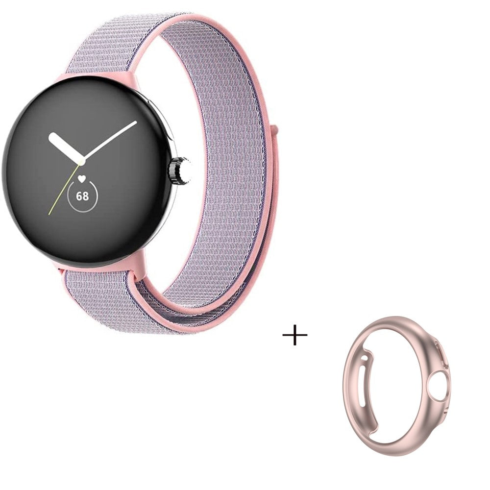 Vildt elegant Google Pixel Watch Plastik og Nylon Rem - Pink#serie_3