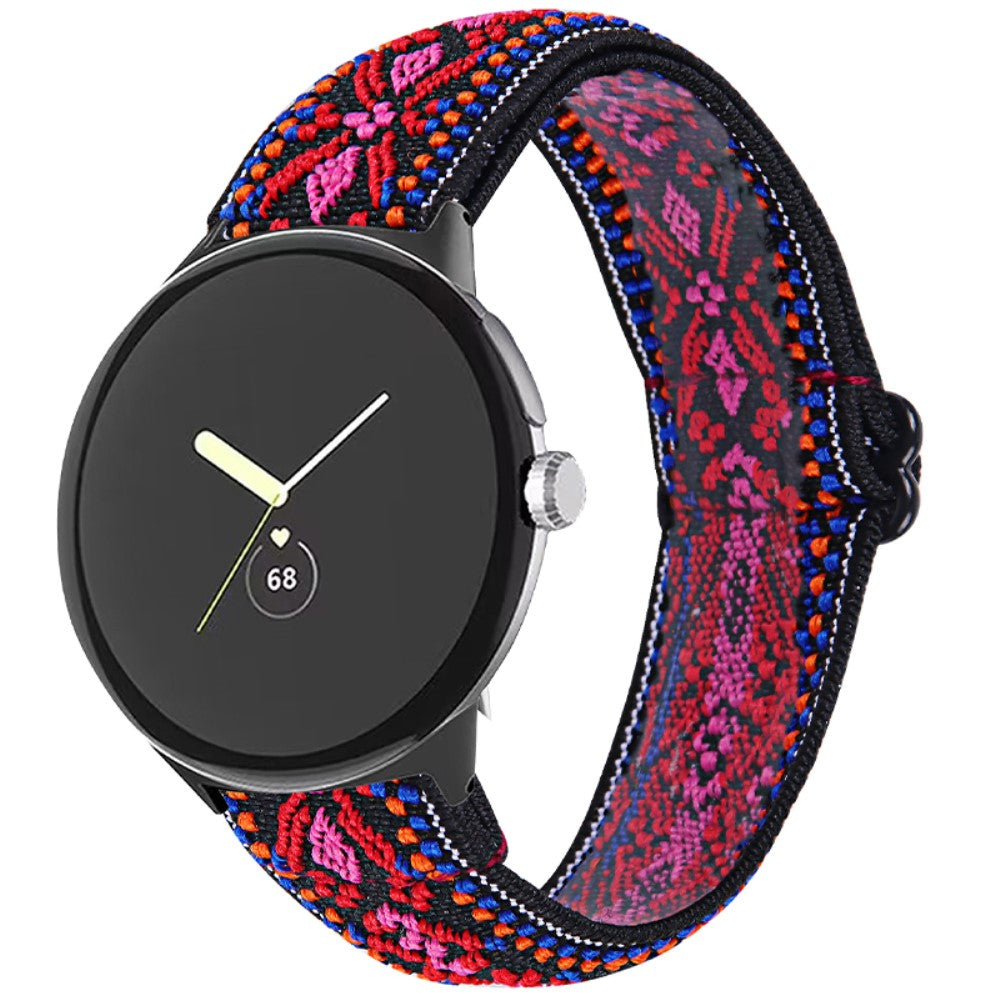 Super elegant Google Pixel Watch Nylon Rem - Rød#serie_8