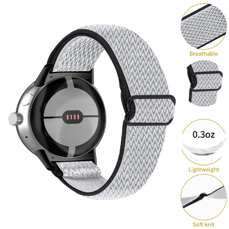 Rigtigt sejt Google Pixel Watch Nylon Rem - Hvid#serie_4