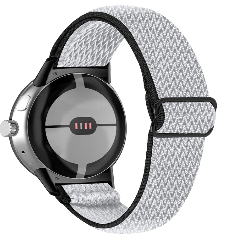 Rigtigt sejt Google Pixel Watch Nylon Rem - Hvid#serie_4