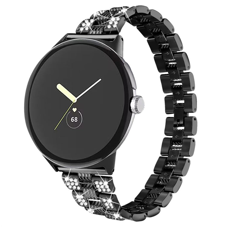 Super sejt Google Pixel Watch Metal og Rhinsten Rem - Sort#serie_1