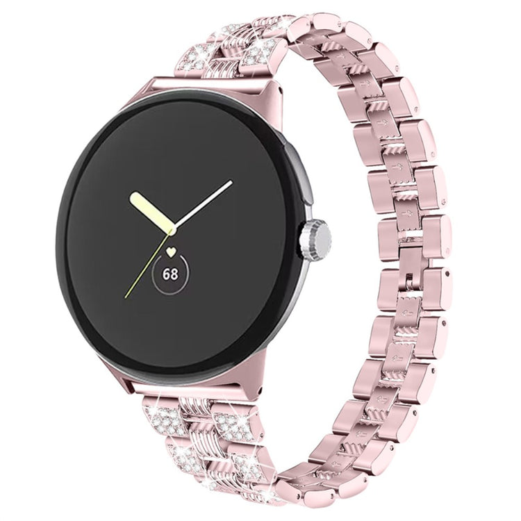 Super sejt Google Pixel Watch Metal og Rhinsten Rem - Pink#serie_2