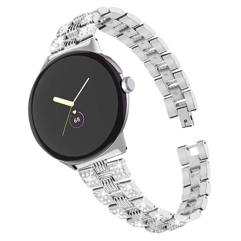 Super sejt Google Pixel Watch Metal og Rhinsten Rem - Sølv#serie_5