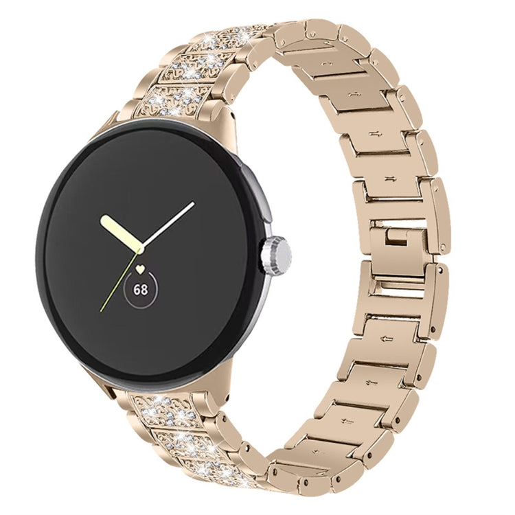 Sejt Google Pixel Watch Metal og Rhinsten Rem - Guld#serie_5