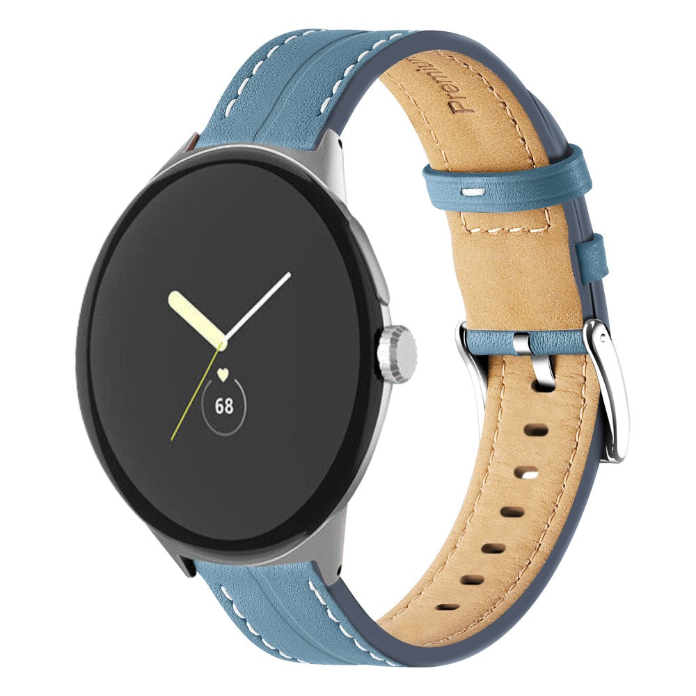 Helt vildt rart Google Pixel Watch Ægte læder Rem - Blå#serie_2