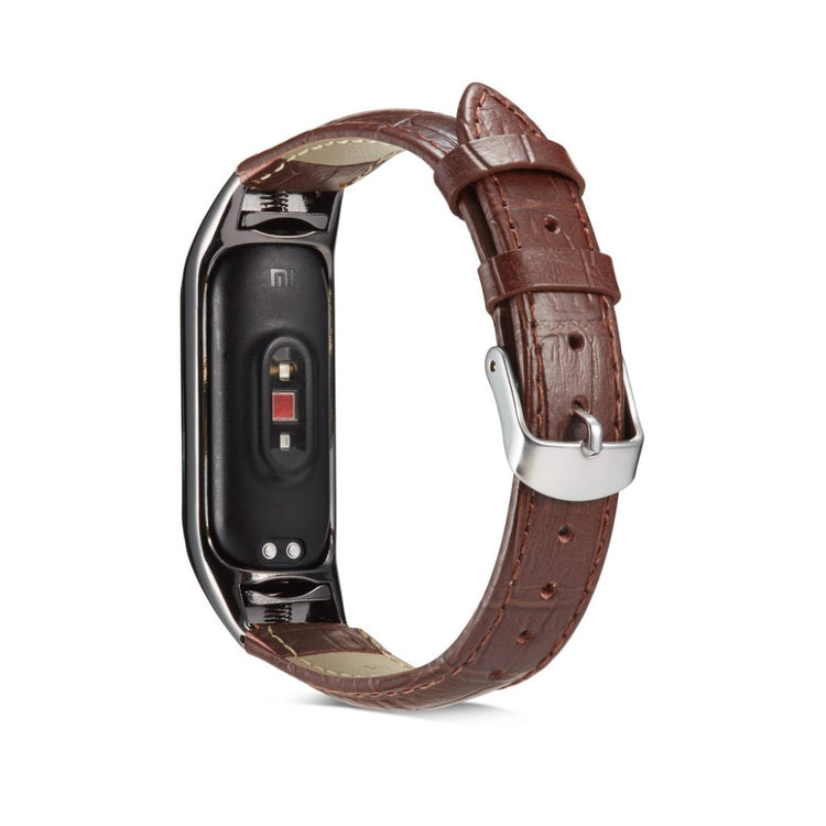  Xiaomi Mi Band 3 / Xiaomi Mi Smart Band 4 Ægte læder Rem - Brun#serie_1