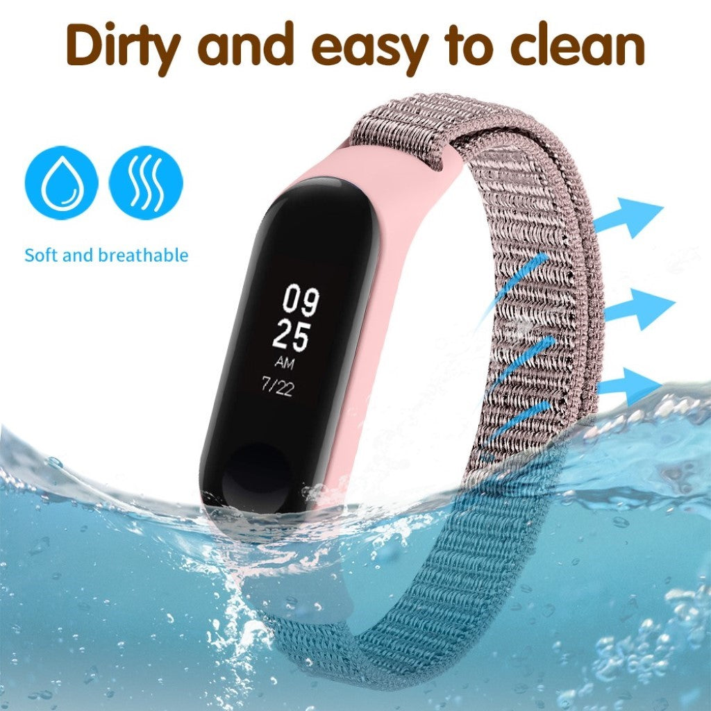 Smuk Xiaomi Mi Smart Band 4 / Xiaomi Mi Band 3 Nylon Rem - Pink#serie_2