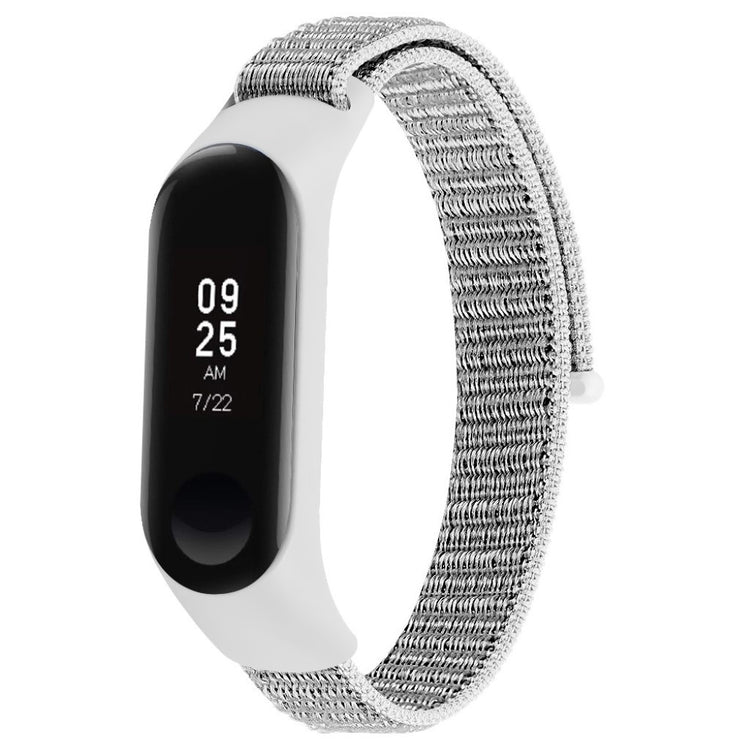 Smuk Xiaomi Mi Smart Band 4 / Xiaomi Mi Band 3 Nylon Rem - Sølv#serie_3