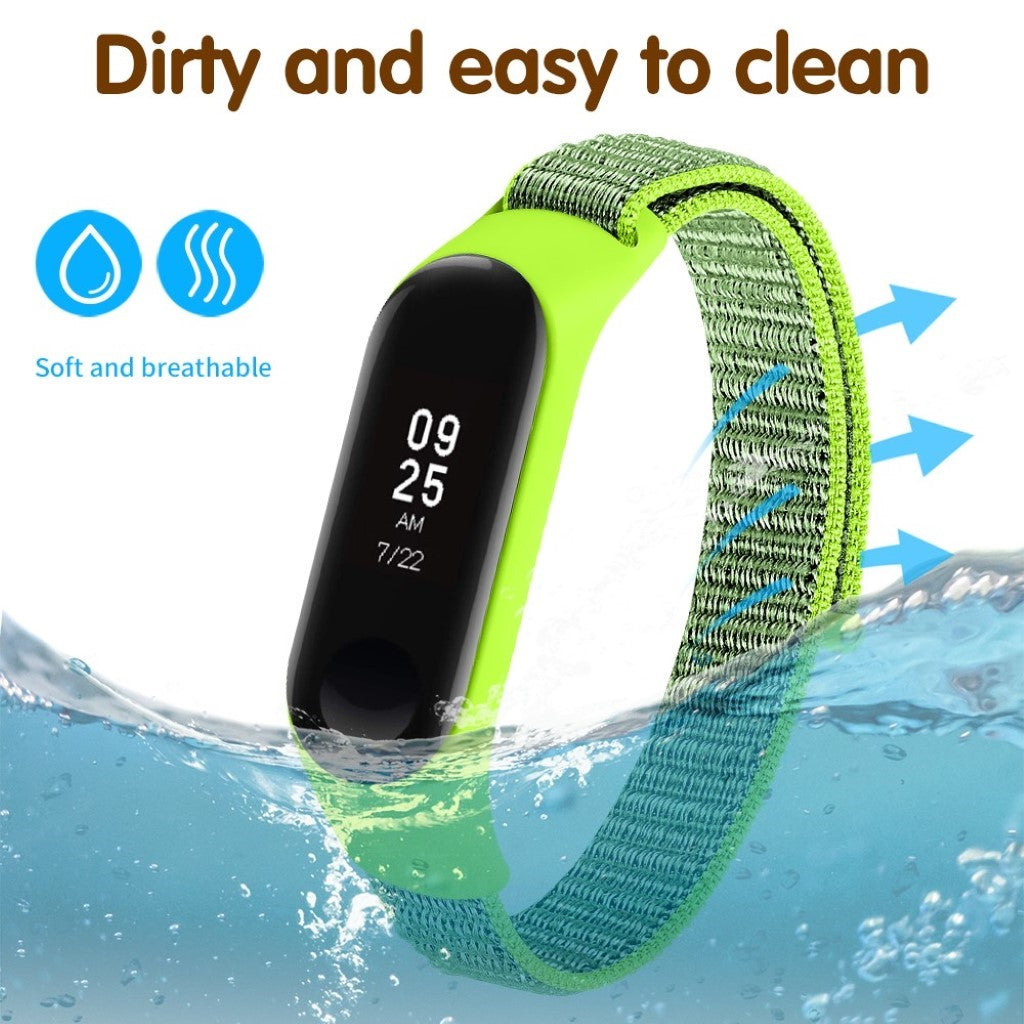 Smuk Xiaomi Mi Smart Band 4 / Xiaomi Mi Band 3 Nylon Rem - Grøn#serie_7