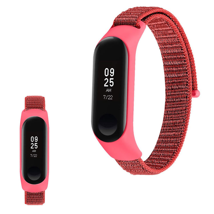 Smuk Xiaomi Mi Smart Band 4 / Xiaomi Mi Band 3 Nylon Rem - Rød#serie_8