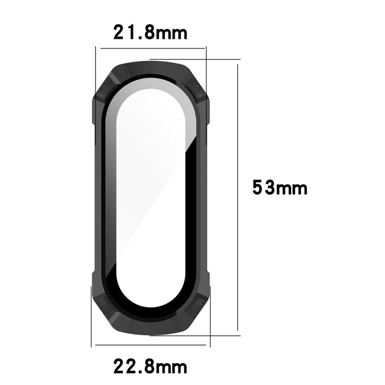Beskyttende Xiaomi Mi Band 7 Cover med Skærmbeskytter i Plastik og Hærdet Glas - Sort#serie_1