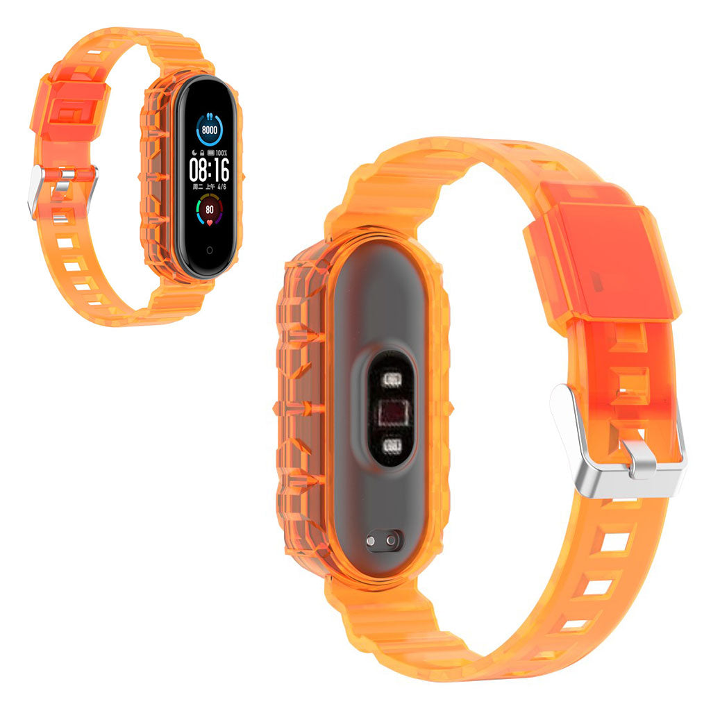 Fint Xiaomi Mi Smart Band 4 / Xiaomi Mi Band 3 Silikone Rem - Orange#serie_2