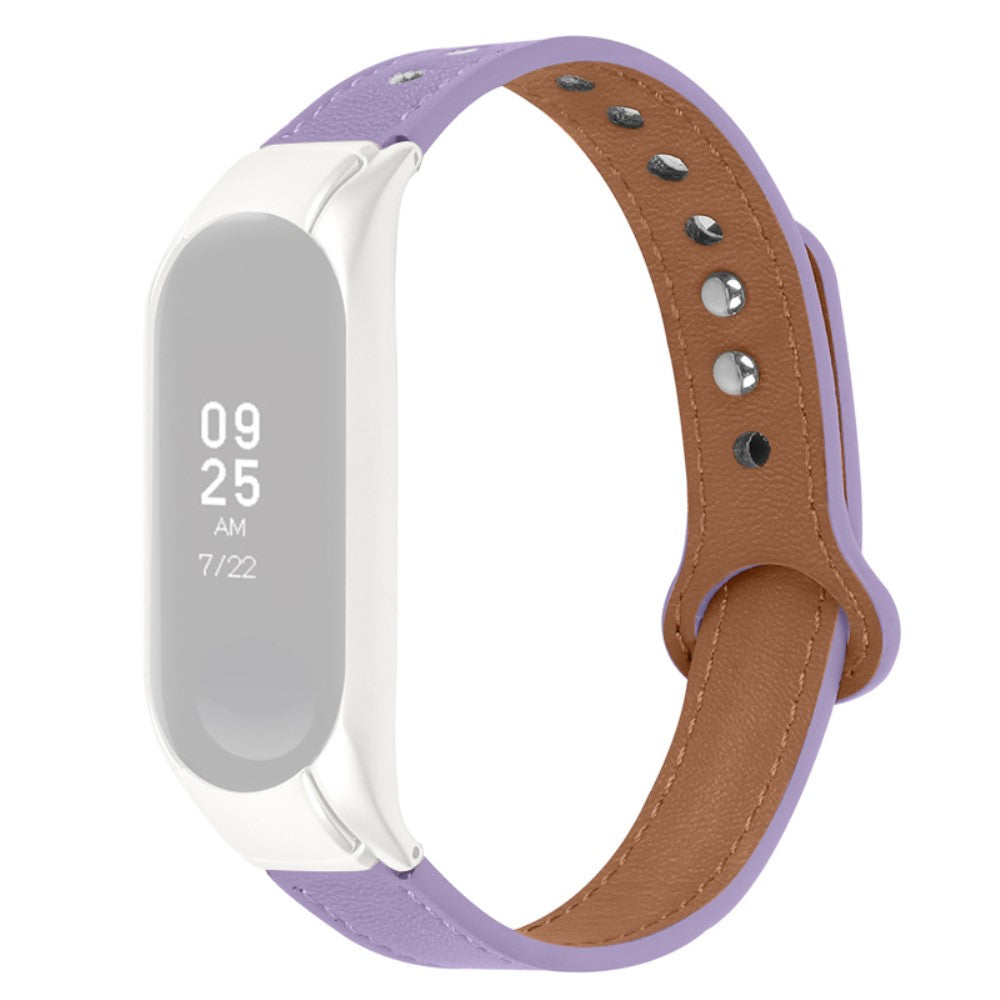  Xiaomi Mi Smart Band 4 / Xiaomi Mi Band 3 Ægte læder Rem - Lilla#serie_6