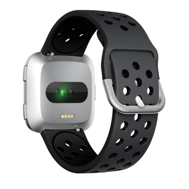 Meget fed Fitbit Versa 2 Silikone Rem - Sort#serie_1