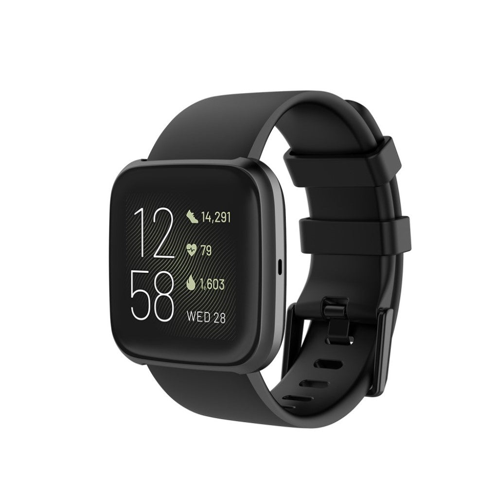 Vildt sejt Fitbit Versa 2 / Fitbit Versa Lite Silikone Rem - Størrelse: S - Sort#serie_1