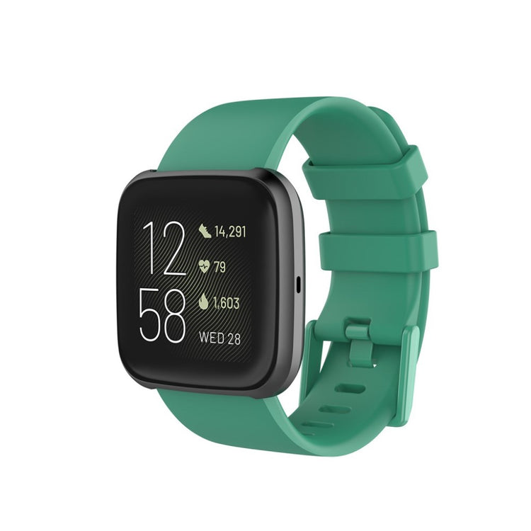 Vildt sejt Fitbit Versa 2 / Fitbit Versa Lite Silikone Rem - Størrelse: S - Grøn#serie_7