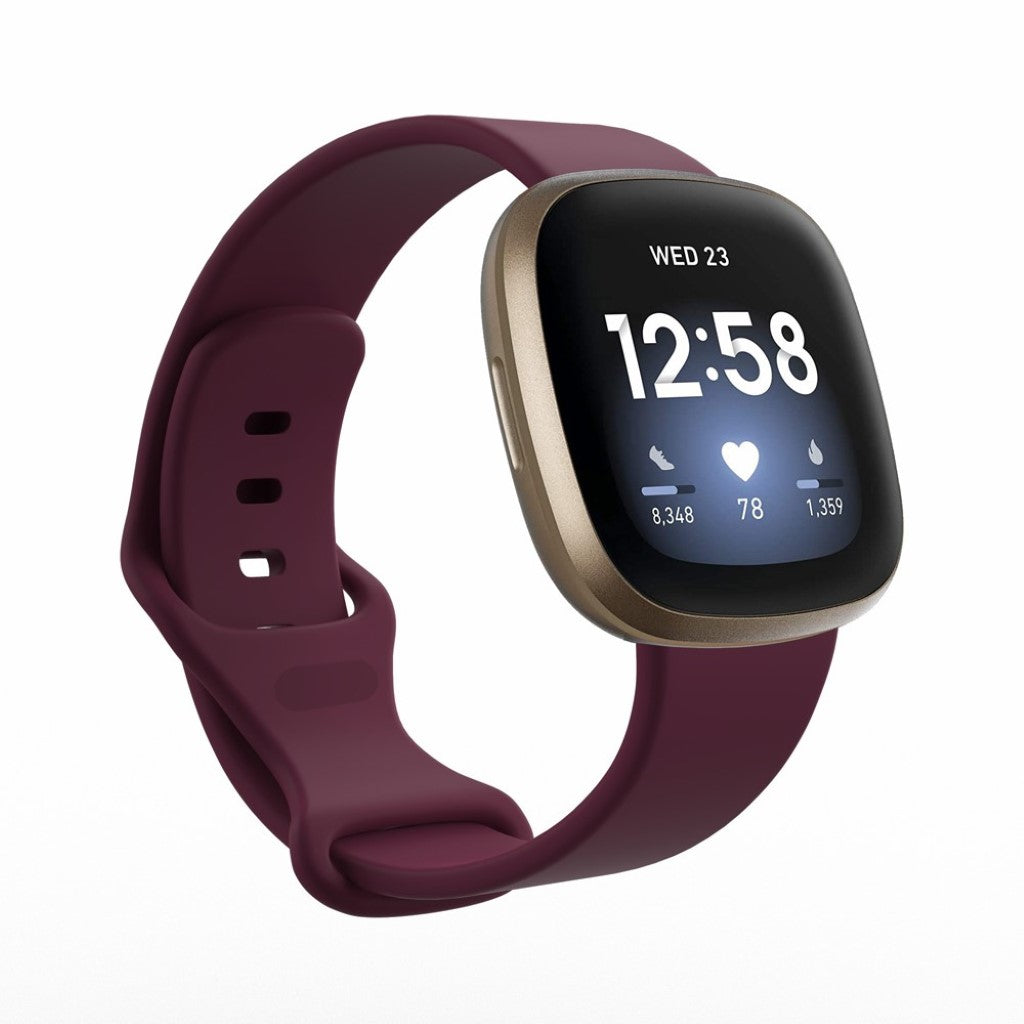 Helt vildt sejt Fitbit Versa 3 / Fitbit Sense Silikone Rem - Størrelse: L - Lilla#serie_11