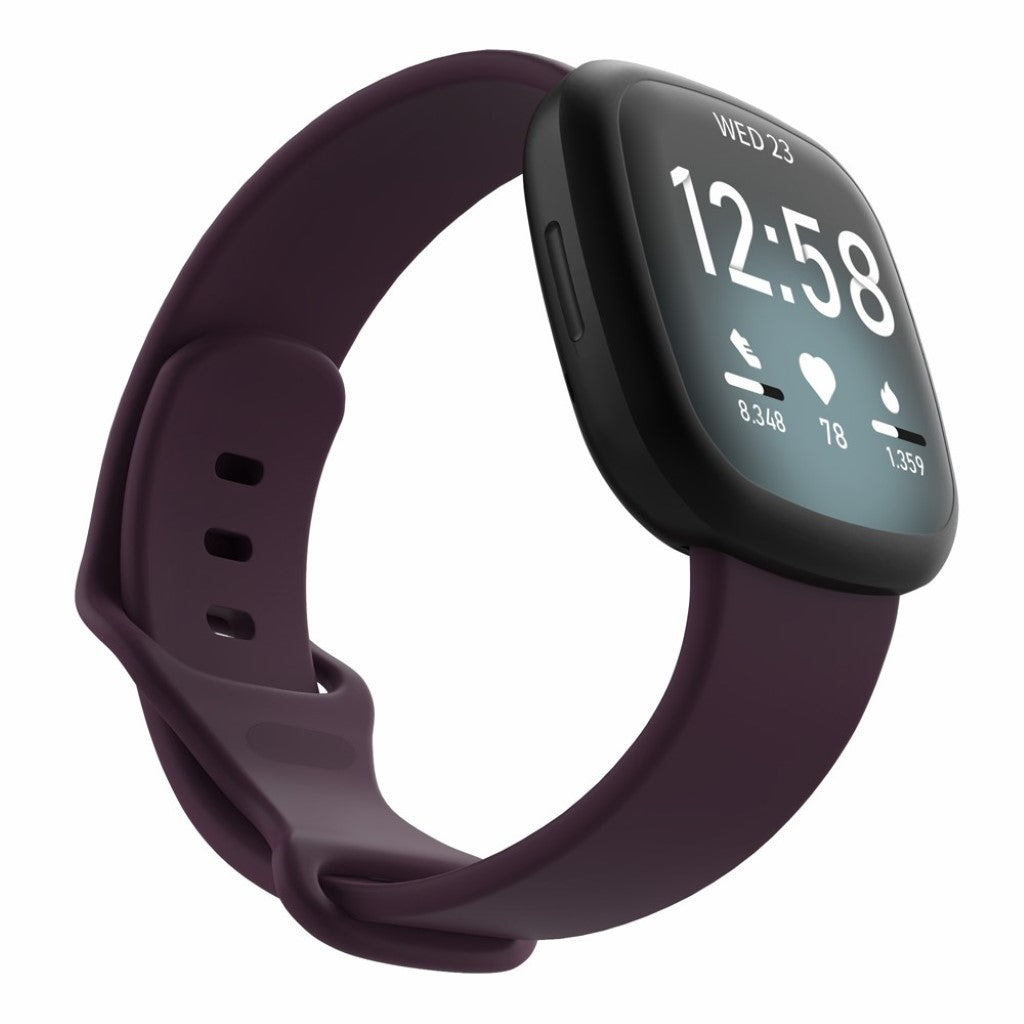 Helt vildt sejt Fitbit Versa 3 / Fitbit Sense Silikone Rem - Størrelse: L - Lilla#serie_14