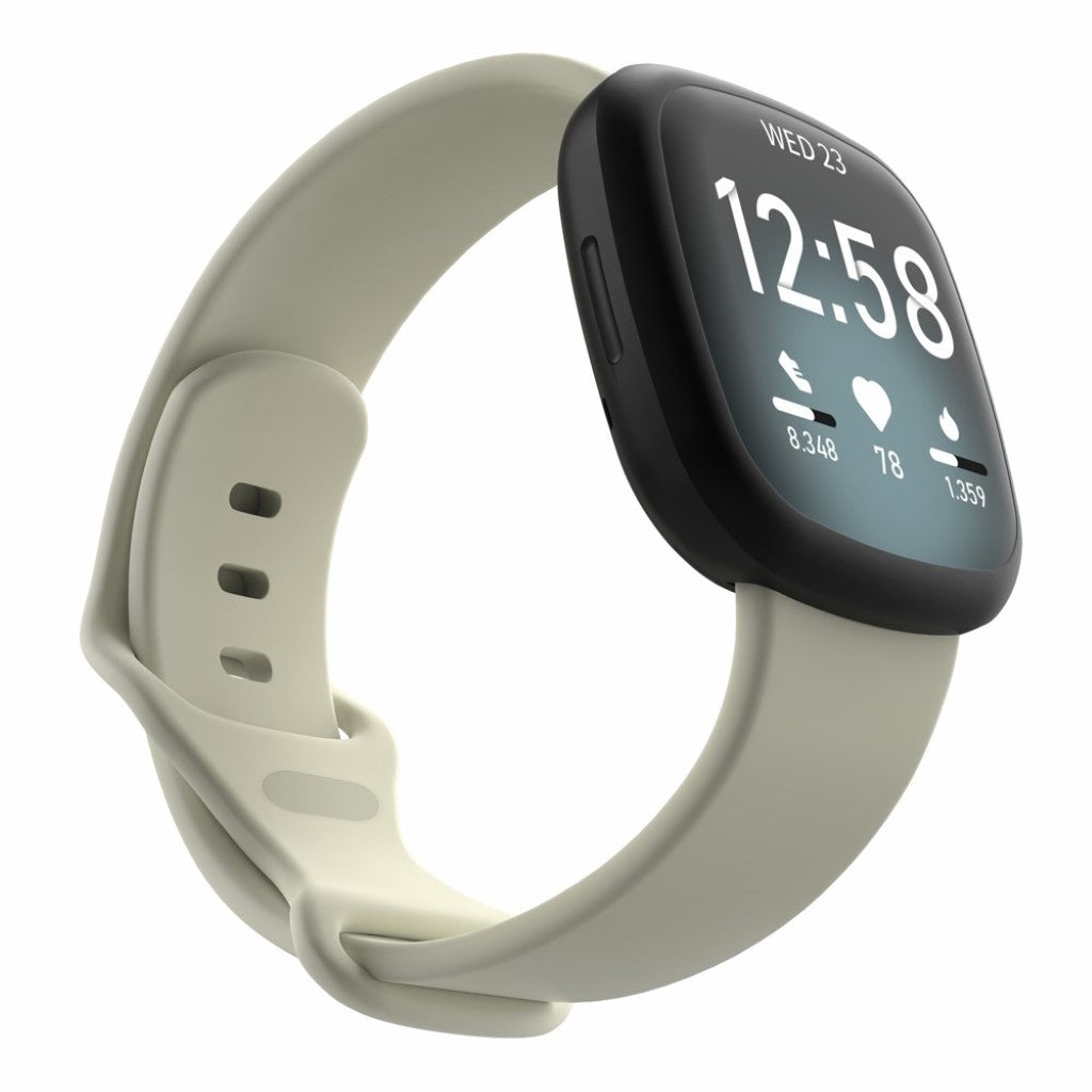 Helt vildt sejt Fitbit Versa 3 / Fitbit Sense Silikone Rem - Størrelse: L - Beige#serie_16