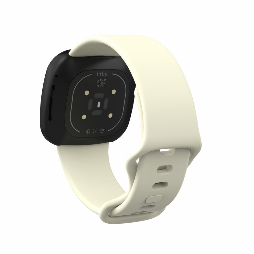 Helt vildt sejt Fitbit Versa 3 / Fitbit Sense Silikone Rem - Størrelse: L - Beige#serie_16