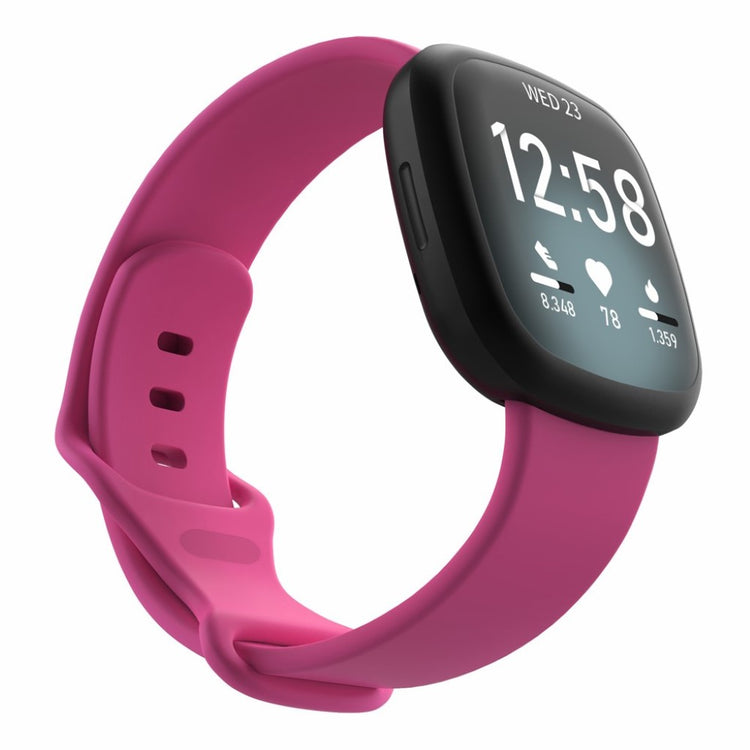 Helt vildt sejt Fitbit Versa 3 / Fitbit Sense Silikone Rem - Størrelse: L - Rød#serie_18