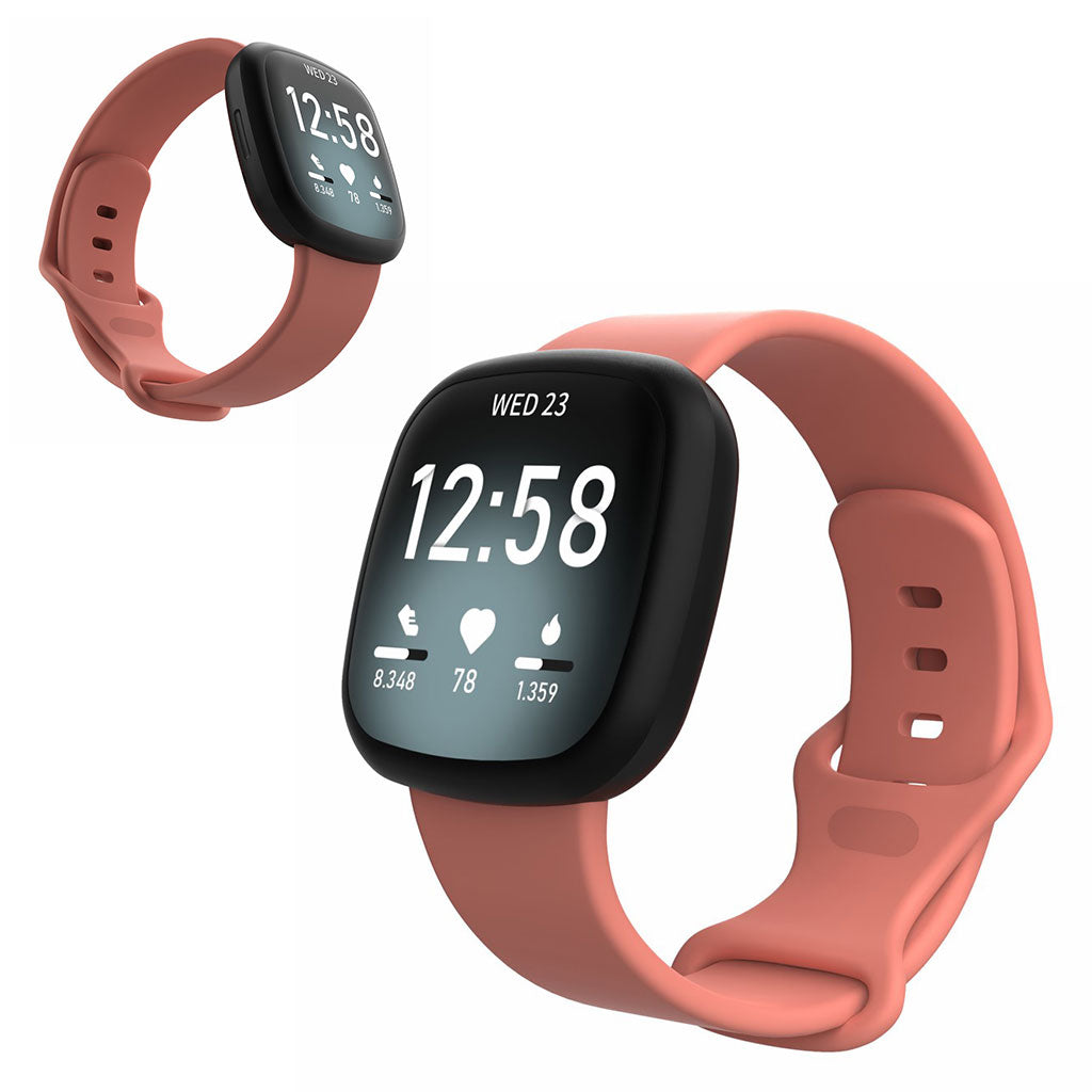 Helt vildt sejt Fitbit Versa 3 / Fitbit Sense Silikone Rem - Størrelse: L - Pink#serie_3