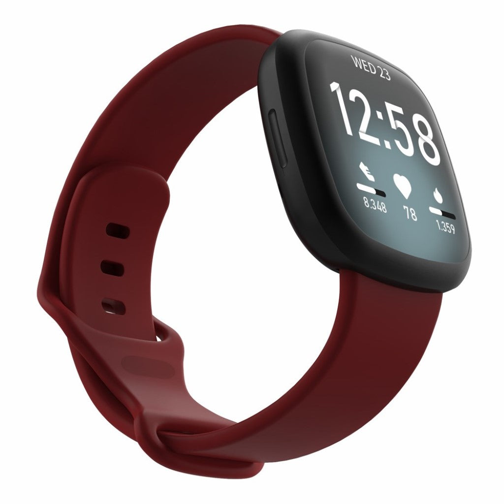 Helt vildt sejt Fitbit Versa 3 / Fitbit Sense Silikone Rem - Størrelse: L - Rød#serie_9