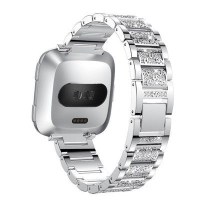 Super cool Fitbit Versa Metal og Rhinsten Rem - Sølv#serie_4