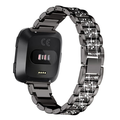 Super cool Fitbit Versa Metal og Rhinsten Rem - Sort#serie_5