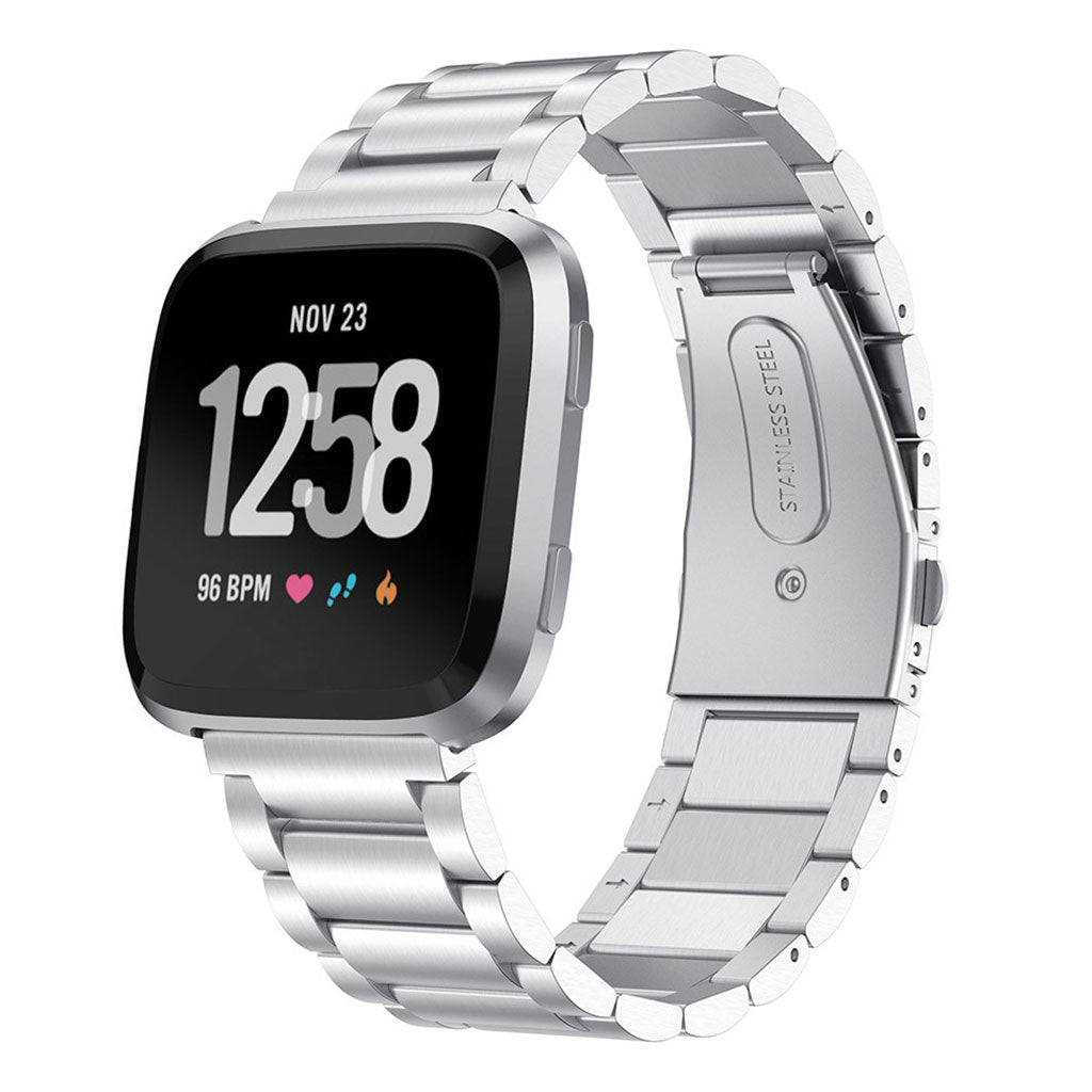 Mega nydelig Fitbit Versa Metal Rem - Sølv#serie_2