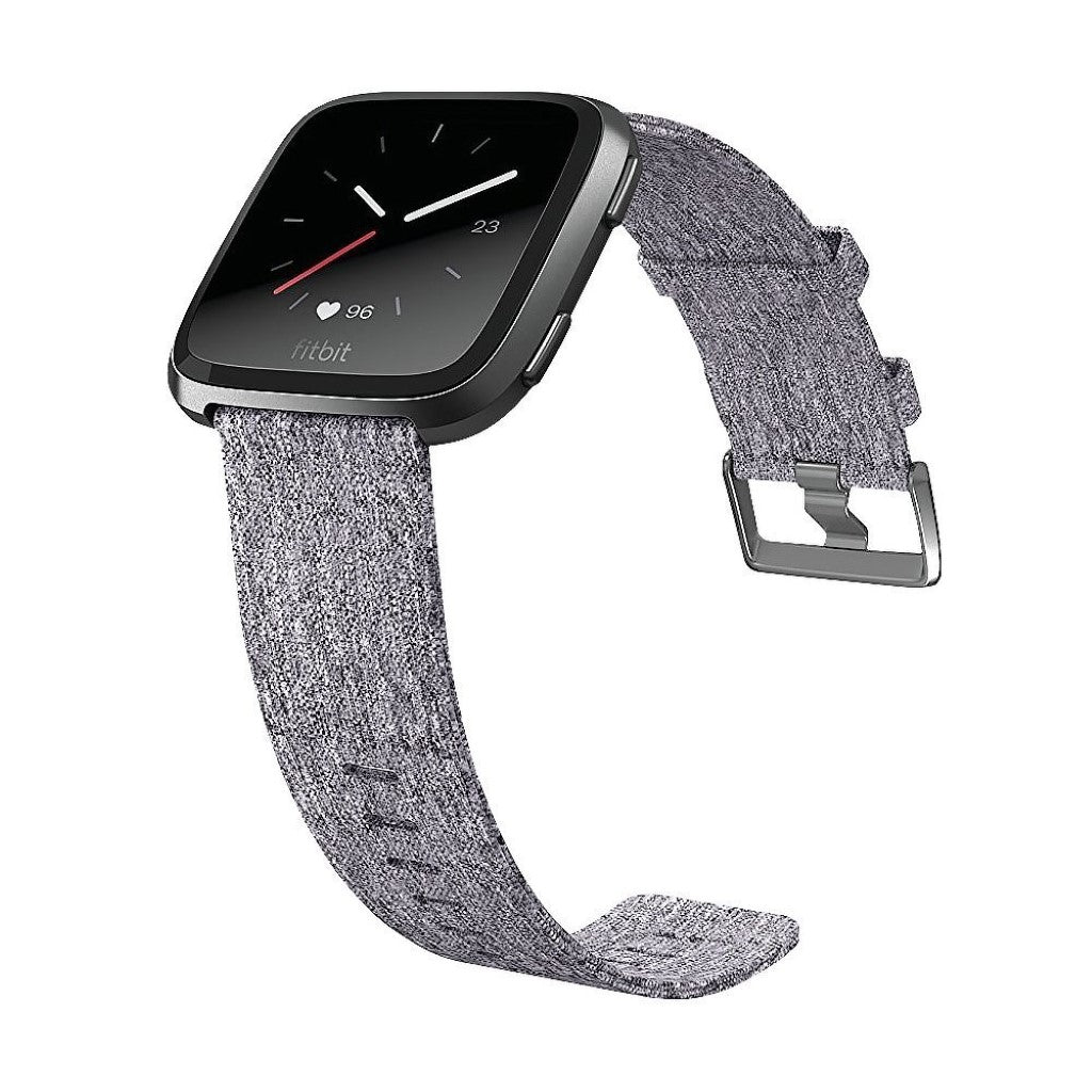 Sejt Fitbit Versa Nylon Rem - Sølv#serie_1