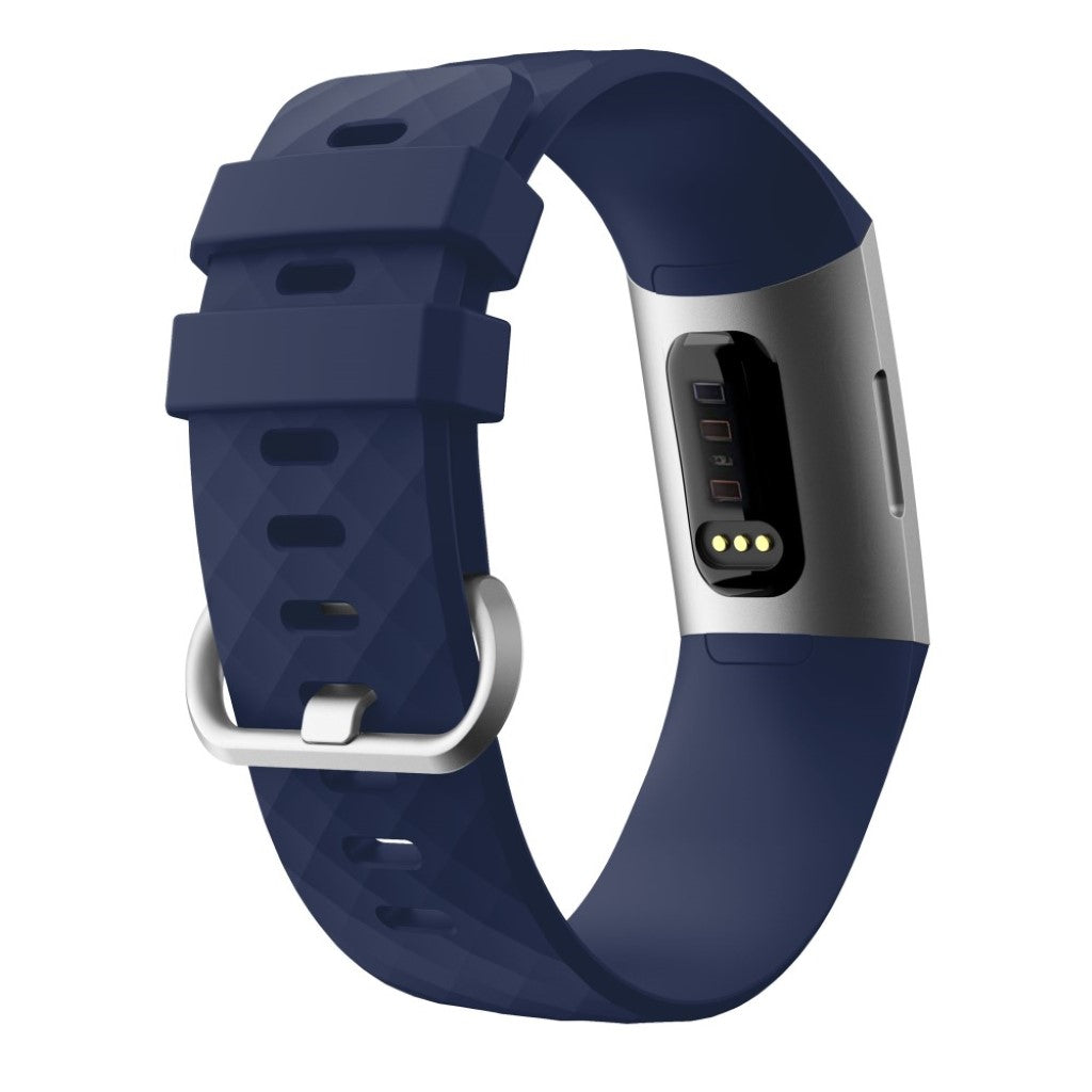 Rigtigt nydelig Fitbit Charge 3 Silikone Rem - Blå#serie_3