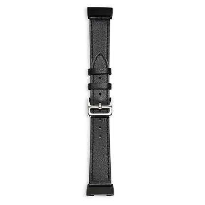 Tidsløst Fitbit Charge 3 Ægte læder Rem - Sort#serie_1