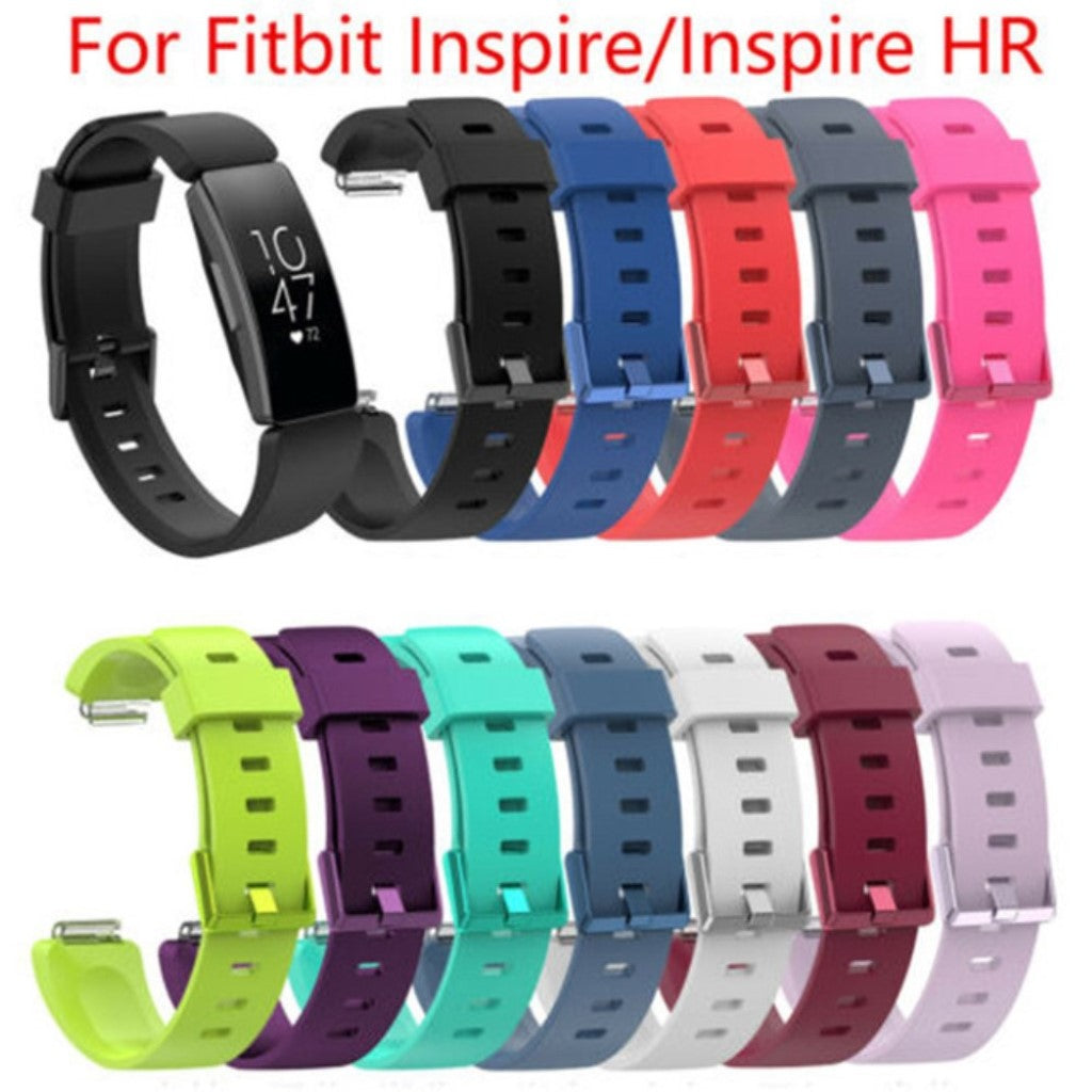 Komfortabel Fitbit Inspire Silikone Rem - Sort#serie_1