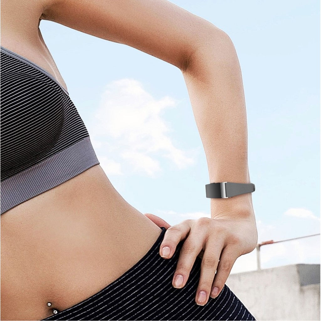 Mega komfortabel Fitbit Inspire Ægte læder Rem - Sølv#serie_1
