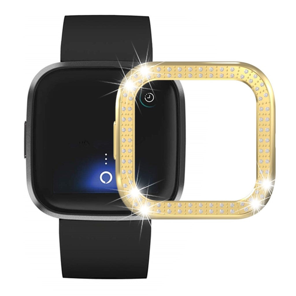 Fitbit Versa 2  Rhinsten og Silikone Bumper  - Guld#serie_6